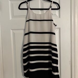 BB Dakota Black and White Striped Mini Dress